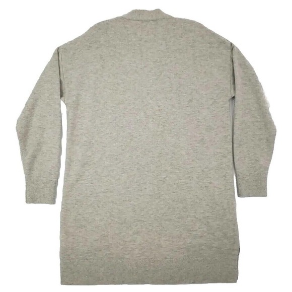 Gap~Woman Size L~Gray Long Delves Button-Up Sweater Cardigan, Pockets Wool Blend - Picture 3 of 14